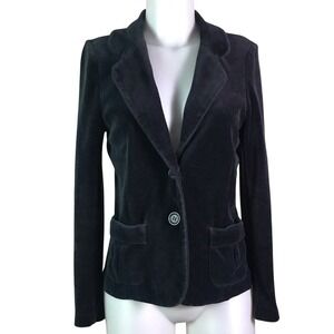 BCBGMAXAZRIA BLACK VELVET RELAXED BLAZER SIZE M